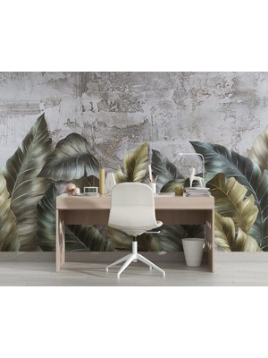 Özel Duvarlar Tropikal Yapraklar Duvar Kağıdı Vintage Tarz