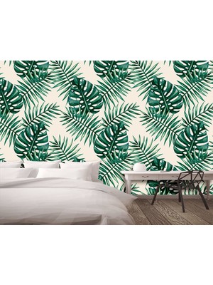 Özel Duvarlar Tropikal Yapraklar Duvar Kağıdı
