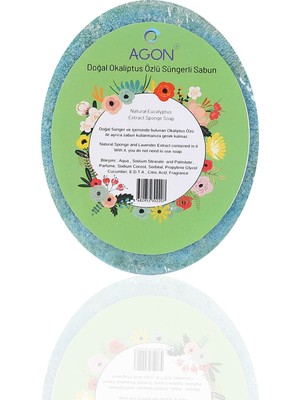 Agon Doğal El Yapımı Okaliptus Özlü Sabunlu Vücut Duş Süngeri 125 gr