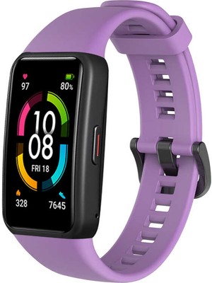 Nezih Case Huawei Band 6 Uyumlu Soft Design Silikon Kordon Mor