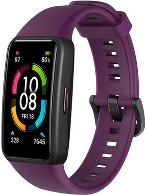 Nezih Case Huawei Band 6 Uyumlu Soft Design Silikon Kordon Mürdüm
