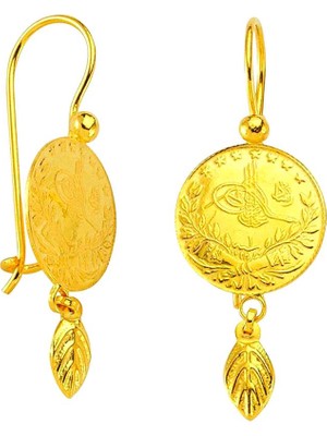 Bilezikci Yapraklı Çeyrek Reşat 22 Ayar Altın Küpe