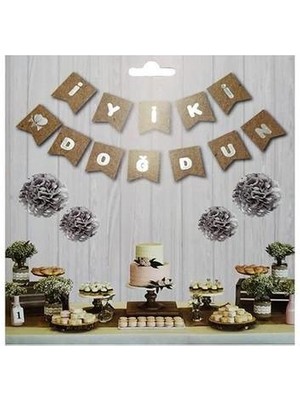 My Paper Craft Kraft Gümüş Yaldızlı Banner