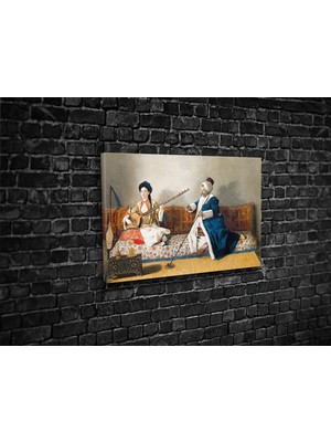 Tablo 360 M Levett And M Helene Glavany By Liotard Jean- Etienne Kanvas Tablo