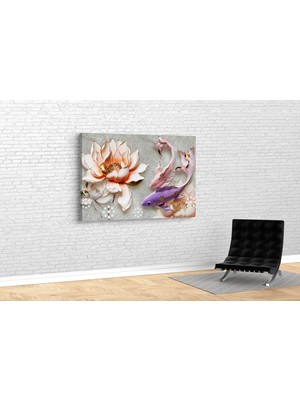 Tablo 360 Balık ve Gül Kanvas Tablo