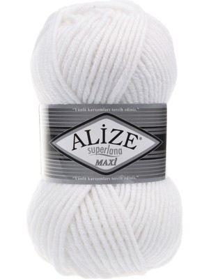 Alize Süperlana Maxi 55 Beyaz (5' Li Paket)