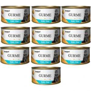 Gurme Kedi Konservesi Ton ve Hamsi Parça Etli 100 gr 10 Adet