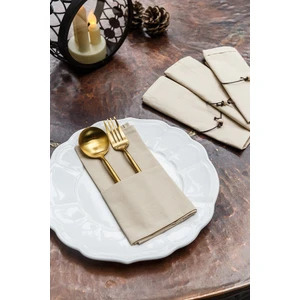 Emtory Home  6'lı Bej Organik Kumaş Servis Sunum Peçetesi