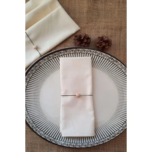 Emtory Home  6'lı Ekru Organik Kumaş Servis Sunum Peçetesi