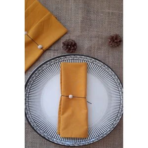 Emtory Home  6'lı Hardal Sarısı Organik Kumaş Servis Sunum Peçetesi