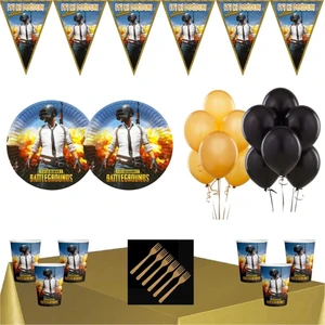 Parti Furyası Pubg Temalı Doğum Günü Parti Seti Ekonomik Süsler 16 Kişilik