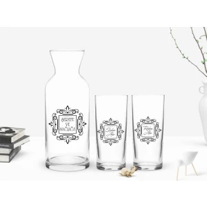 Kişiye Özel Renkli Baskılı İsimli 2'li Rakı Bardağı ve Karaf Seti-2