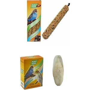 Mavi Yeşil Ballı Kraker + Mavi Yeşil Kuş Kumu + Kalamar Kemiği