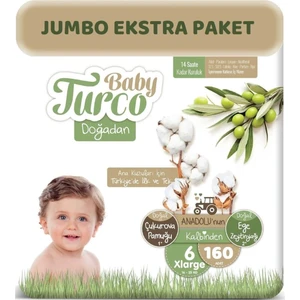 Baby Turco Doğadan Bebek Bezi 6 Beden 16 - 25 kg 160 Lı