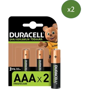 Şarj Edilebilir AAA 750 mAh Piller 4'lü