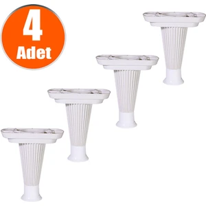 Mobilya Kanepe Koltuk Puf Sehpa Ayağı Beyaz Baza Ayakları 15 cm (4 Adet)