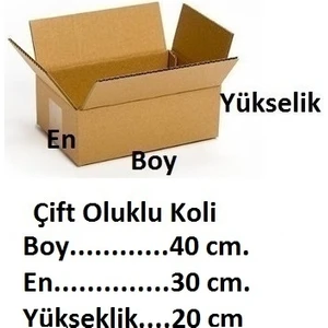 Karan Home 30 Adet 40X30X20 Çift Oluklu Ev Taşıma Kolisi- Ofis ve Çeyiz Kolisi