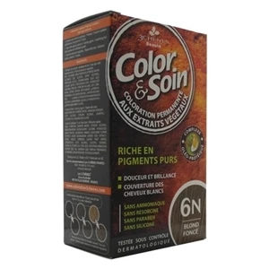 Color & Soin Tamamen Bitkisel Organik Saç Boyası 6n Koyu Sarı Cazibesi