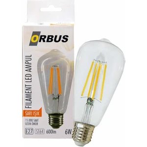 ORB-STC6W 6 Watt ST64 E27 600 Lmn Filament LED Ampul