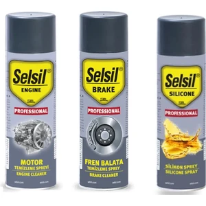 Oto Bakım Seti Motor Temizleme Spreyi 500 ml / Silikon Sprey 500 ml / Fren Balata Spreyi 500 ml