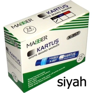 Mabber Beyaz Tahta Kalemi Kartuş Siyah 24'lü