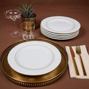 Güral Porselen Soprano Yaldızlı 6 Adet 20 cm Pasta Tabağı