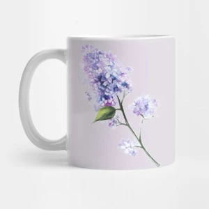 Lilac Flower Twig Kupa Bardak