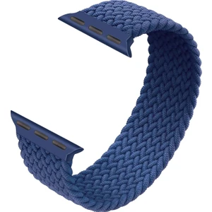 Örgü Solo Loop Kordon, Seri 10 42mm, Apple Watch ile Uyumlu 41mm 40mm 38mm Seri 9/8/7/6/SE/5/4/3 Small Lacivert