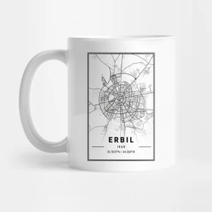 Erbil Light City Map Kupa Bardak