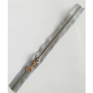 Angel Çanta Akssesuar Başlıklı Fermuar 40 cm Light Gold Metal Açık Gri