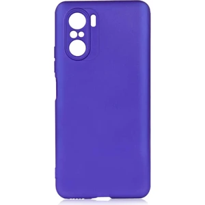 Tekno Grup Xiaomi Poco F3 Kılıf Mat Premium Silikon Kılıf Saks Mavi + Cam Ekran Koruyucu