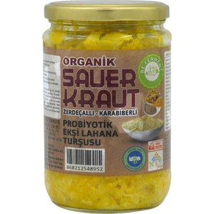 Organik Zerdeçallı Karabiberli Saurkraut Ekşi Lahana Turşusu 660 gr