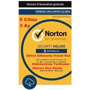 Norton Security Deluxe 5 Cihaz 3 Ay  Lisans/Key