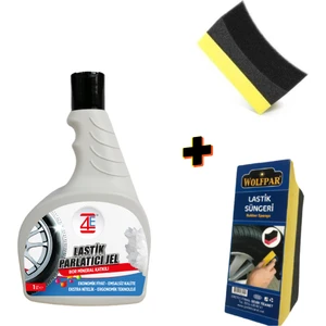 4e Care Lastik Parlatıcı Jel 1 lt + Lastik Süngeri