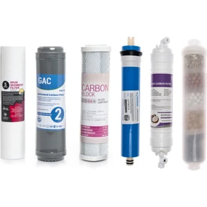 Angel Store Açık Kasa Su Arıtma Cihazı 6'lı Filtre Seti 10 Aşamalı Vontron Membran (4'lü Mineral Filtre)