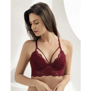 Kaplı Desteksiz Bralet Sütyen Bordo MB13500-B