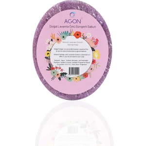 Doğal El Yapımı Lavanta Özlü Sabunlu Vücut Duş Süngeri 125 gr