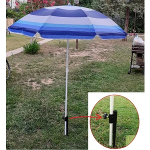 Plaj Deniz Bahçe Balkon Piknik Kamp Şemsiyesi Sabitleme Kazıklı Mavi Beyaz 180CM