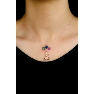 Midyat Nurtaş Gümüş Yıldızlı Bisiklet Tasarım Rose Hayalet Gümüş Kolye