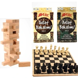 Ahşap Satranç Seti, Jenga Anlat Bakalım Seti, Zek Oyun Seti
