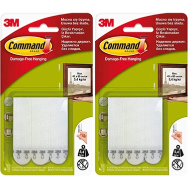 3M Command Orta Boy Cırt Bant 2li