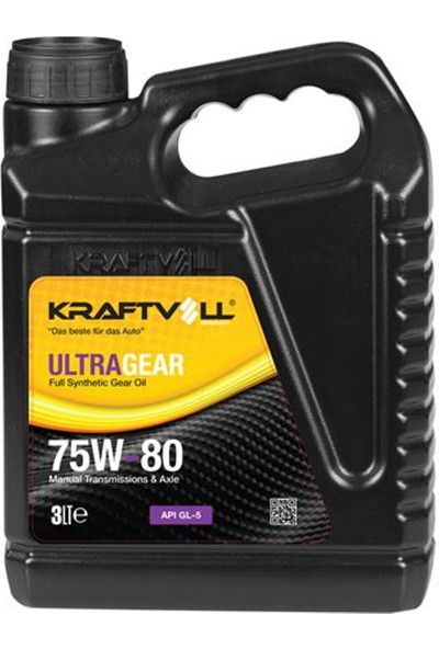 Kraftvoll Şanzıman Yağı 75W80 Ultragear Sentetik Gl-5 3 lt