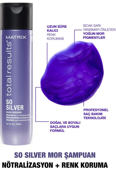 Matrix So Silver Mor Şampuan 300ML + Saç Bakım Kremi 300ML Bakım Seti