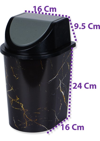 Çöp Kovası, Click Mermer Desenli Banyo Çöp Kovası No:1 (7 Litre) fiyatları