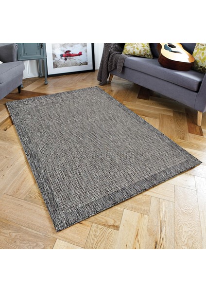 Sisal SL146 Antrasit / Gri 80 x 150 cm Hasır Görünümlü Yıkanabilir Jüt Halı