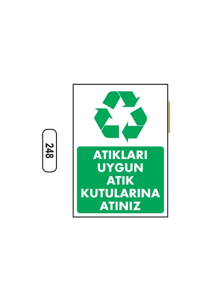 Atıkları Uygun Atık Kutularına Atınız Uyarı Ikaz Levhası