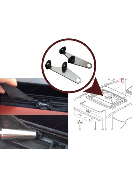 BSR514 Renault Scenic 2 İçin Sunroof Ayak Badem Tamir Seti fiyatları