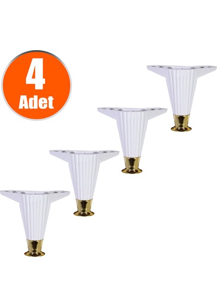 Mobilya Kanepe Masa Sehpa Ayağı 12 Cm Beyaz Baza Ayak 4 Adet - Masa Ayakları