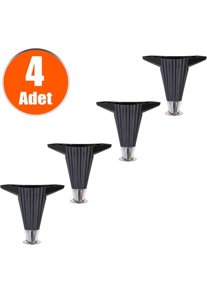 Mobilya Kanepe Masa Sehpa Ayağı Baza Ayakları Siyah 12 Cm (4 Adet)