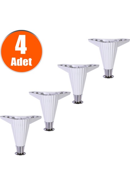 Mobilya Kanepe Masa Sehpa Ayağı Baza Ayakları Beyaz 12 Cm (4 Adet)